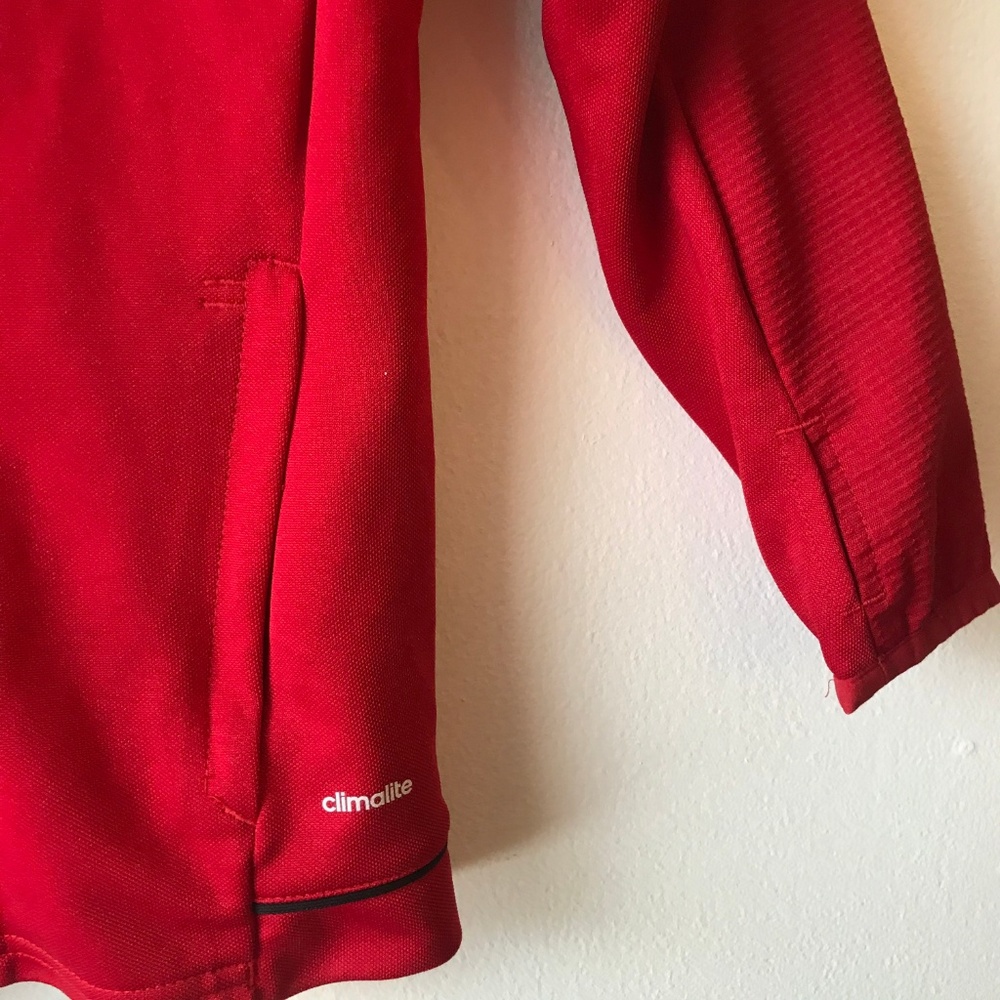 Adidas Youth Red Track Jacket Climalite - Picture 2 of 5